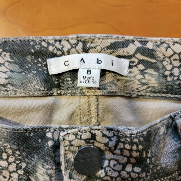 CAbi Diamondback Snakeskin Print Skinny Jeans Style 958 Size 8 - Picture 6 of 9